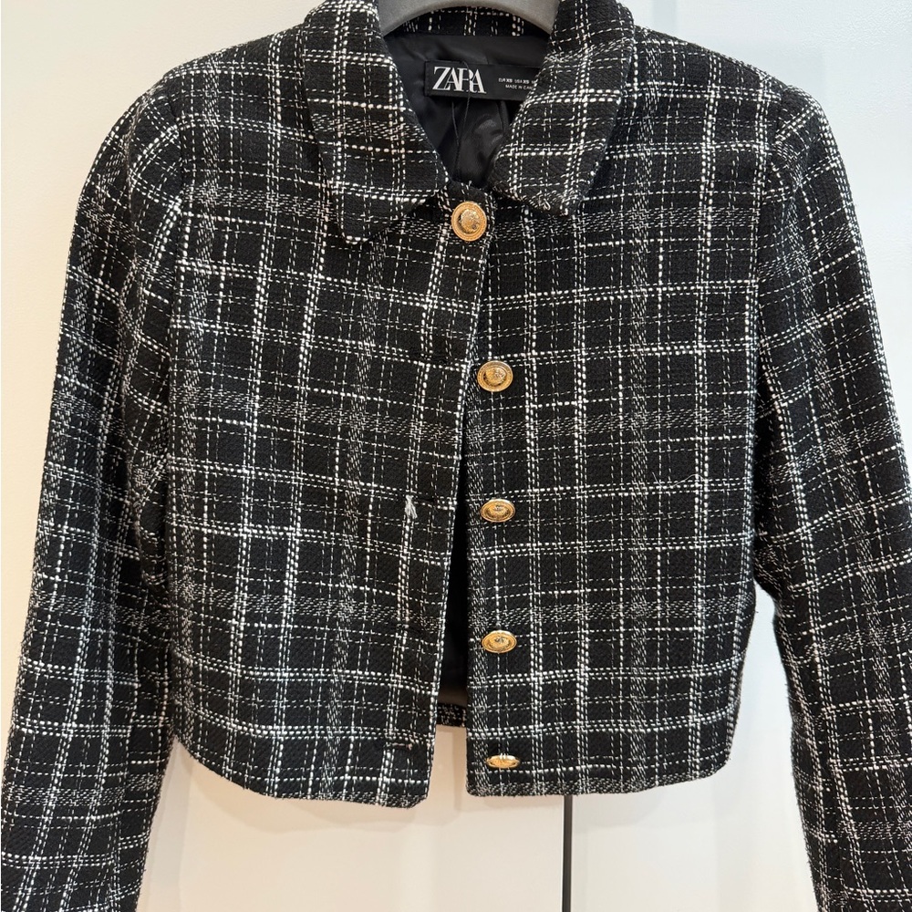 Zara Black and White tweed  Blazer
